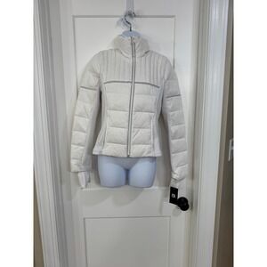 Blanc noir REFLECTIVE INSET DOWN FILLED FEATHER WEIGHT JACKET size small flawed!